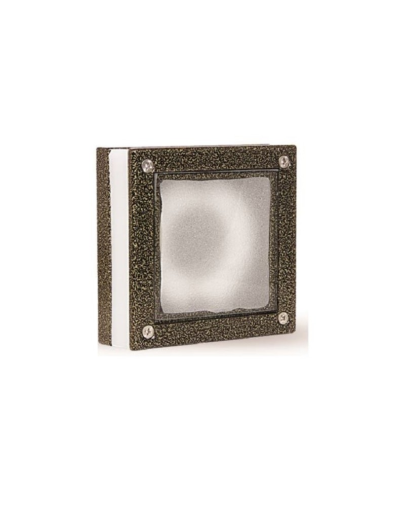 Απλίκα τοίχου τετράγωνη διπλού φωτισμού αλουμίνιο χρυσό μαύρο LED IP64 LIGHTUP