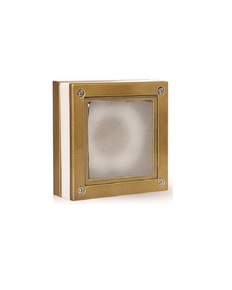 Απλίκα τοίχου τετράγωνη διπλού φωτισμού αλουμίνιο Bronze LED IP64 LIGHTUP