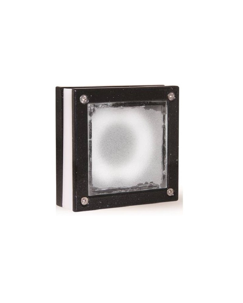 Απλίκα τοίχου τετράγωνη διπλού φωτισμού αλουμίνιο μαύρο πέρλα LED IP64 LIGHTUP