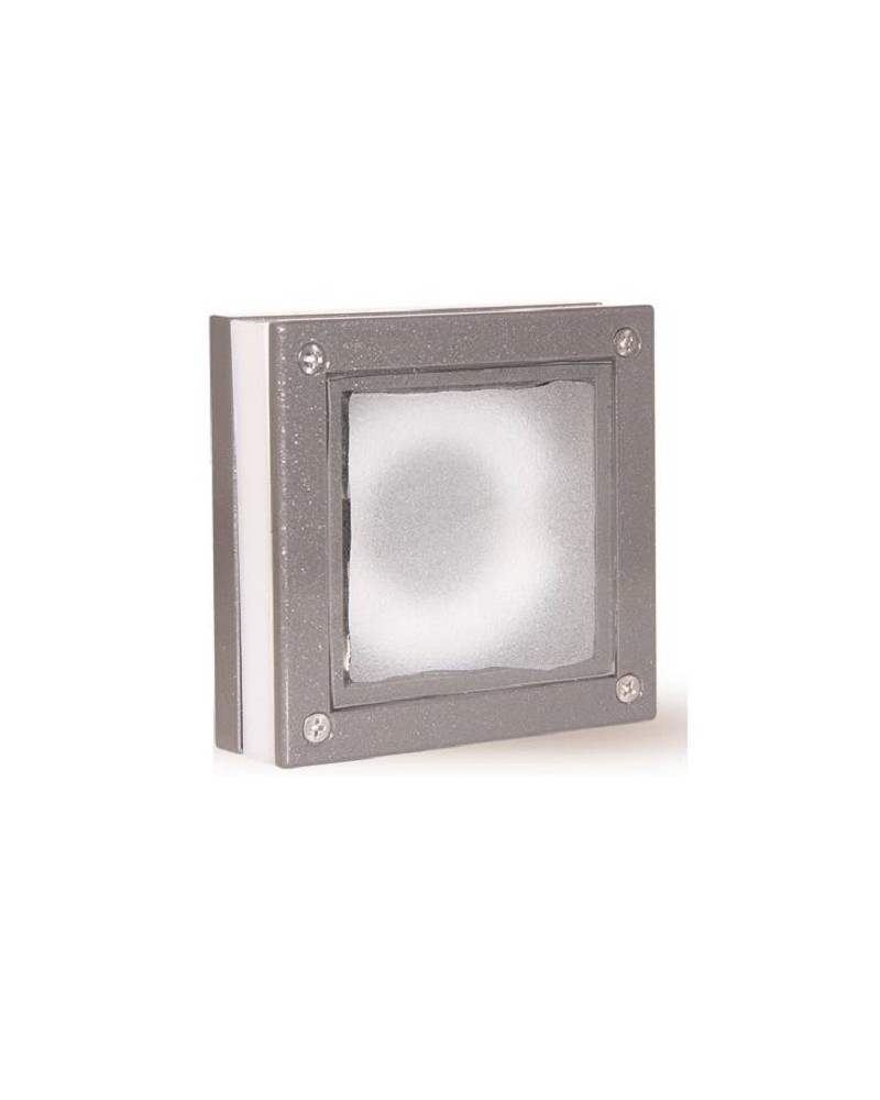 Απλίκα τοίχου τετράγωνη διπλού φωτισμού αλουμίνιο γκρι LED IP64 LIGHTUP
