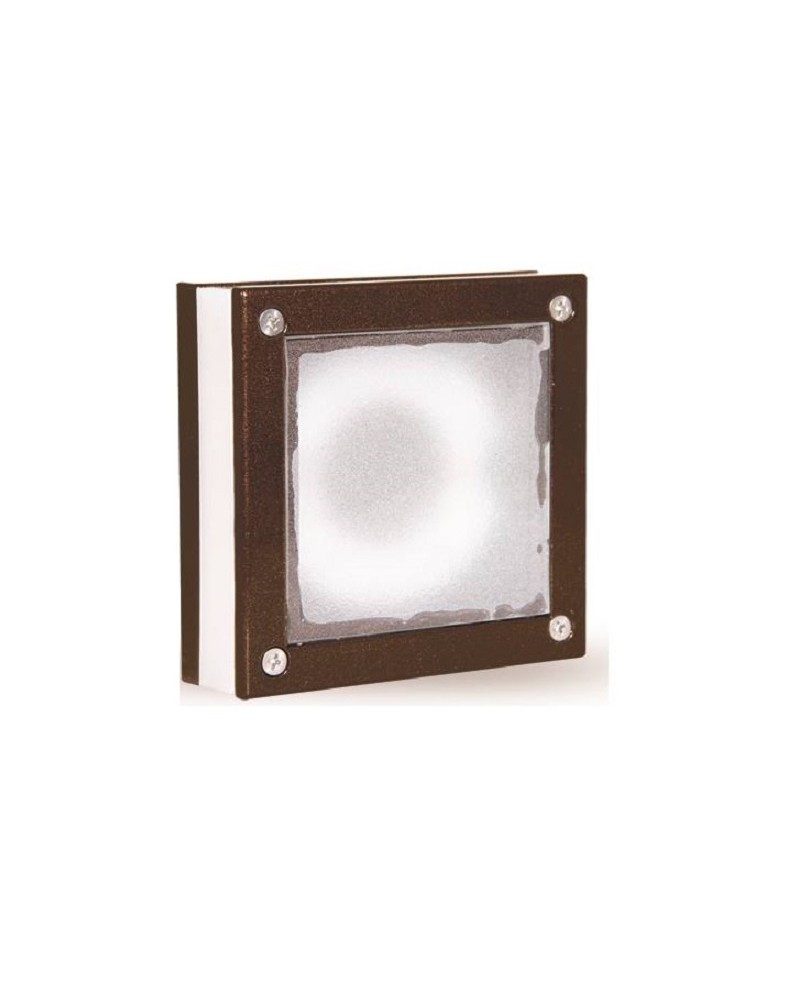 Απλίκα τοίχου τετράγωνη διπλού φωτισμού αλουμίνιο κεραμιδί LED IP64 LIGHTUP