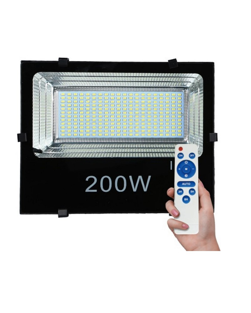 Προβολέας led 200W με ηλιακό πάνελ & χειριστήριο 6000K IP65 SPOTLIGHT